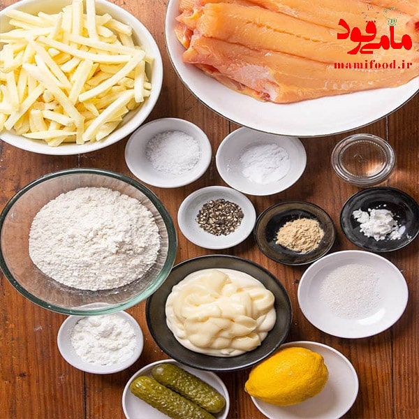 ماهی چیپسی با سس تارتار